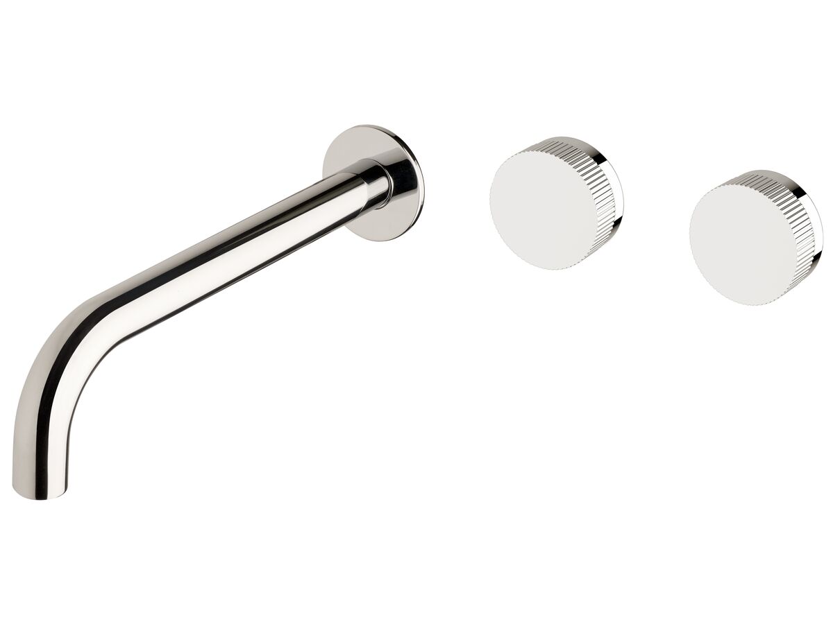 reece Milli Pure Wall Bath Hostess System 250mm Right Hand with Linear Textured Handles Chrome