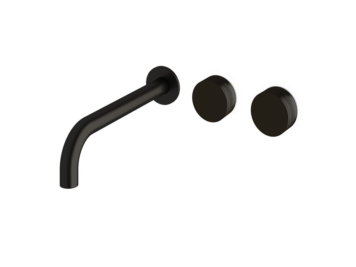 reece Milli Pure Wall Bath Hostess System 250mm Right Hand with Cirque Textured Handles PVD Matte Black