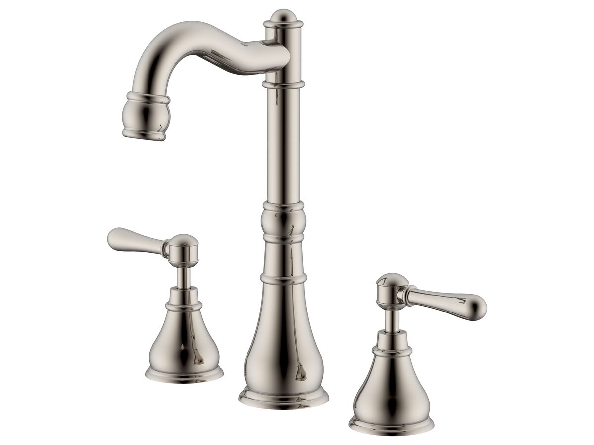 reece Milli Voir English Basin Set Swivel Outlet Lever Handles Brushed Nickel (4 Star) Lead Free