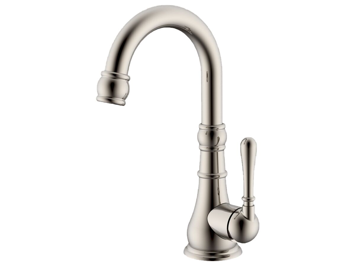 reece Milli Voir Gooseneck Basin Mixer Tap Brushed Nickel (4 Star)