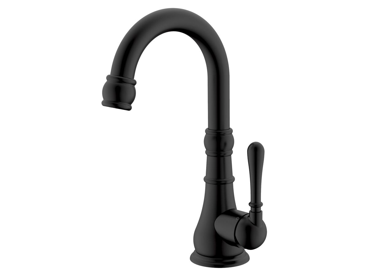 reece Milli Voir Gooseneck Basin Mixer Tap Matte Black (4 Star)