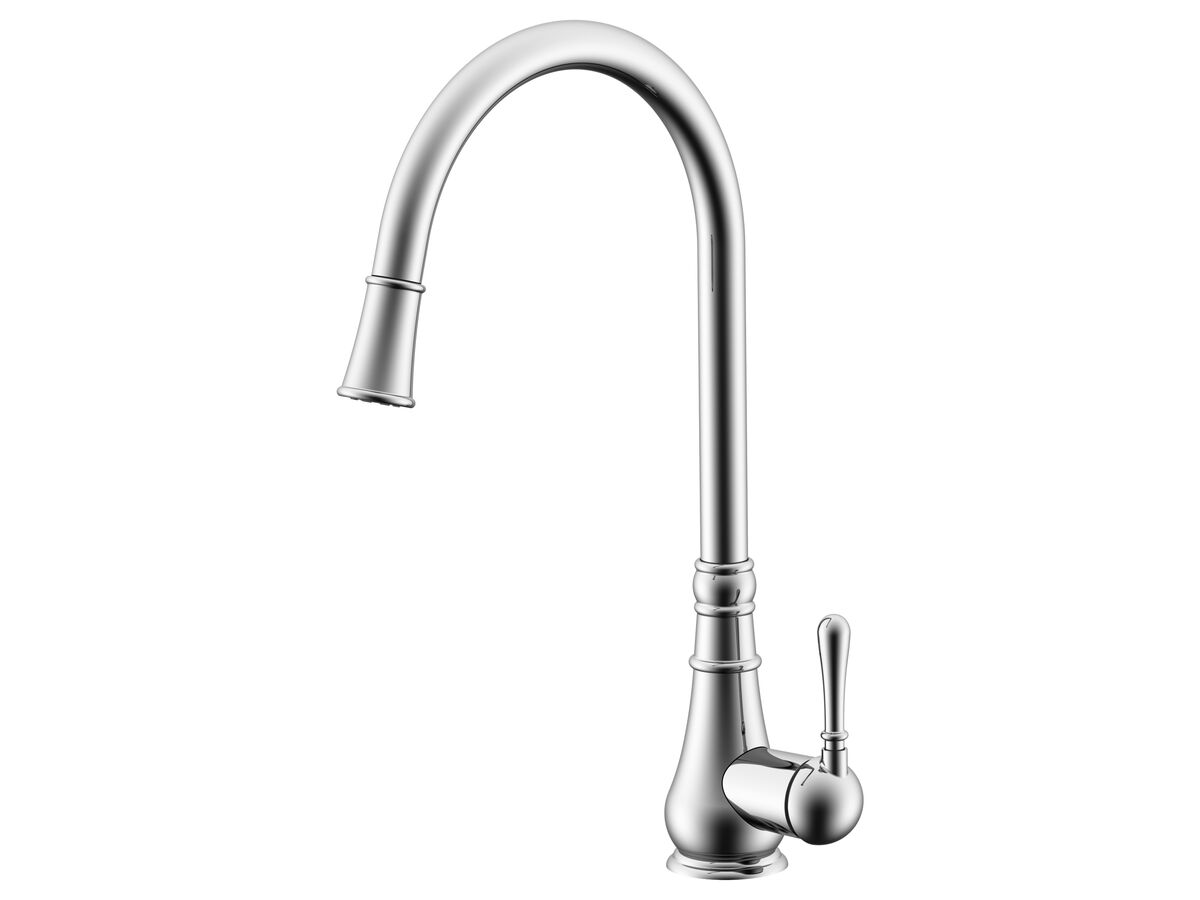 reece Milli Voir Gooseneck Pull-Out Sink Mixer Tap Chrome (4 Star) Lead Free