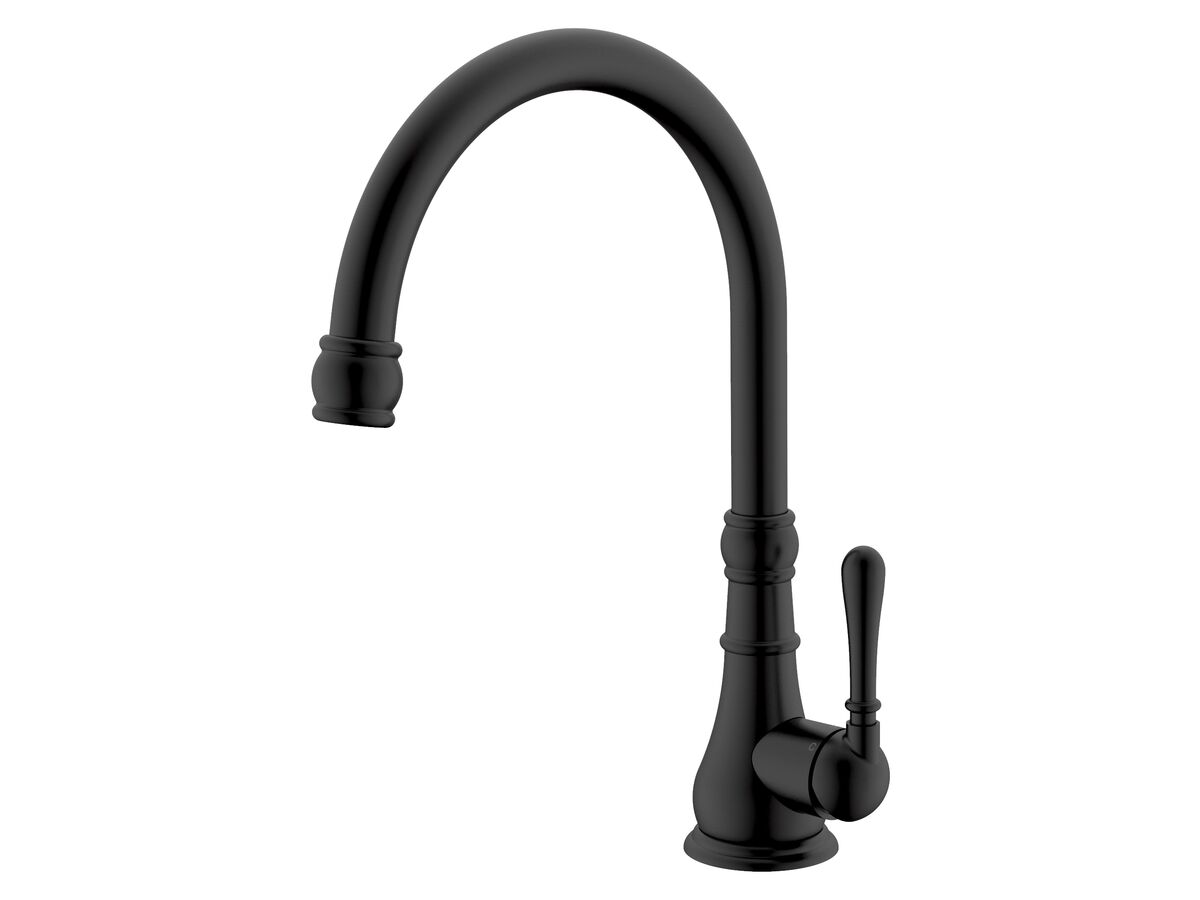reece Milli Voir Gooseneck Sink Mixer Tap Large Matte Black (4 Star)