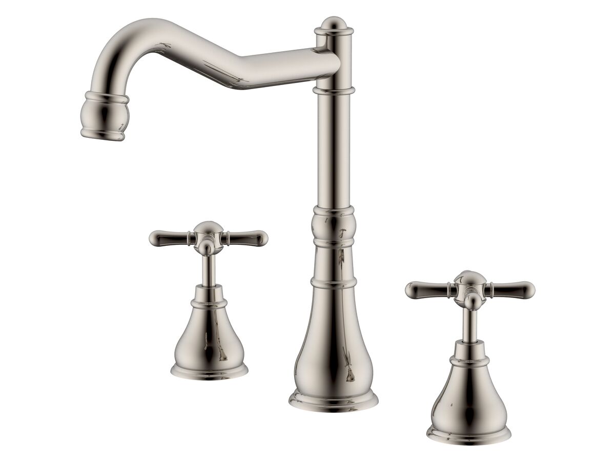 reece Milli Voir Hob English Sink / Spa Set Cross Handles Brushed Nickel (4 Star)