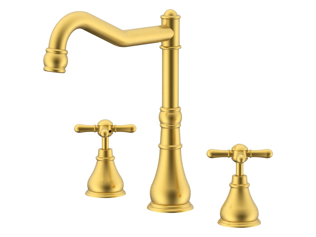 reece Milli Voir Hob English Sink / Spa Set Cross Handles Brushed Gold (4 Star)