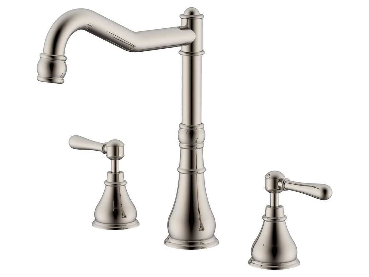 reece Milli Voir Hob English Sink / Spa Set Lever Handles Brushed Nickel (4 Star) Lead Free