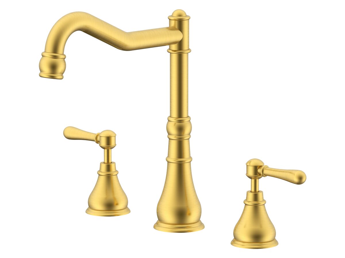 reece Milli Voir Hob English Sink / Spa Set Lever Handles Brushed Gold (4 Star) Lead Free