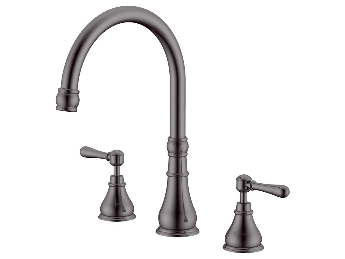reece Milli Voir Hob Gooseneck Sink / Spa Set Lever Handles Brushed Gunmetal (4 Star) Lead Free