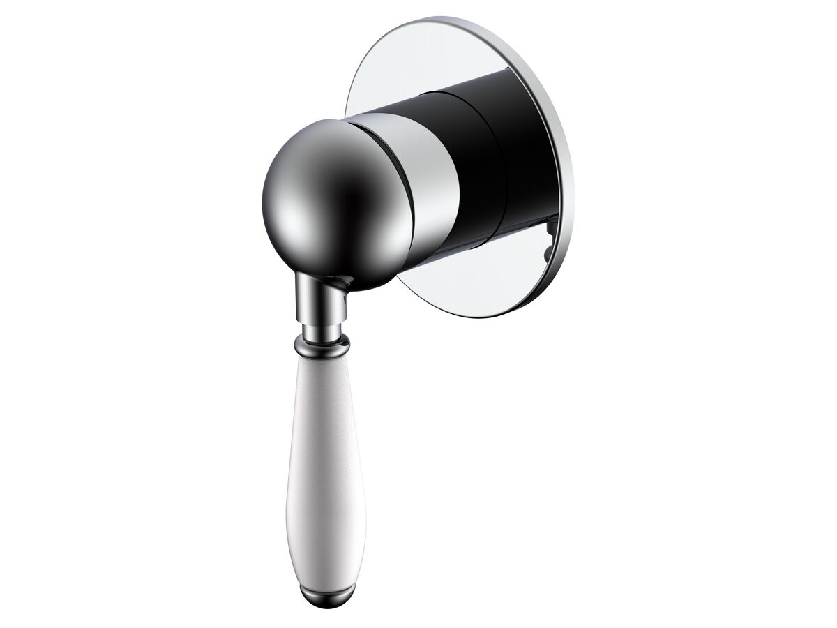 reece Milli Voir Shower Mixer with Porcelain Handle and Small Cover Plate Chrome