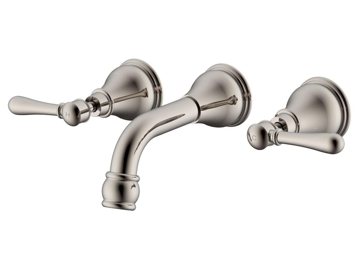 reece Milli Voir Wall Basin Set 150mm Lever Handles Brushed Nickel (4 Star) Lead Free