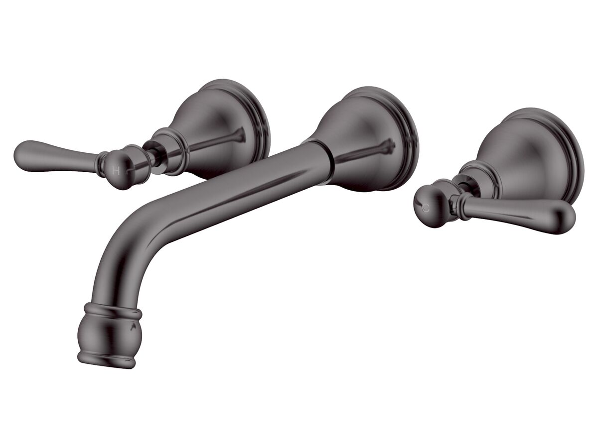 reece Milli Voir Wall Basin Set 220mm Lever Handles Brushed Gunmetal (4 Star)