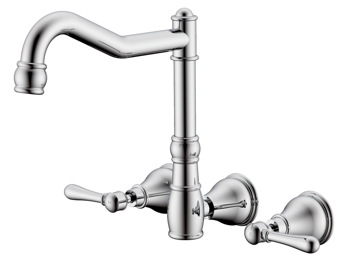 reece Milli Voir Wall English Sink Set Lever Handles Chrome (4 Star)