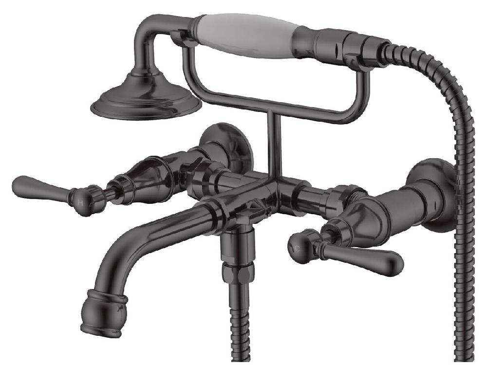 Reece Milli Voir Wall Telephone Bath Set Lever Handles Brushed Gunmetal (3 Star)