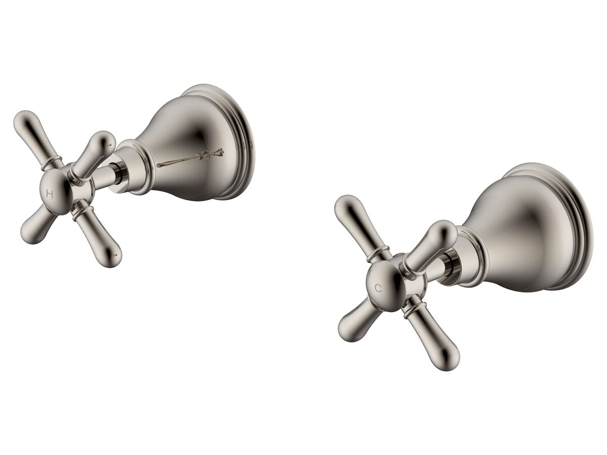 Reece Milli Voir Wall Top Assemblies Cross Brushed Nickel
