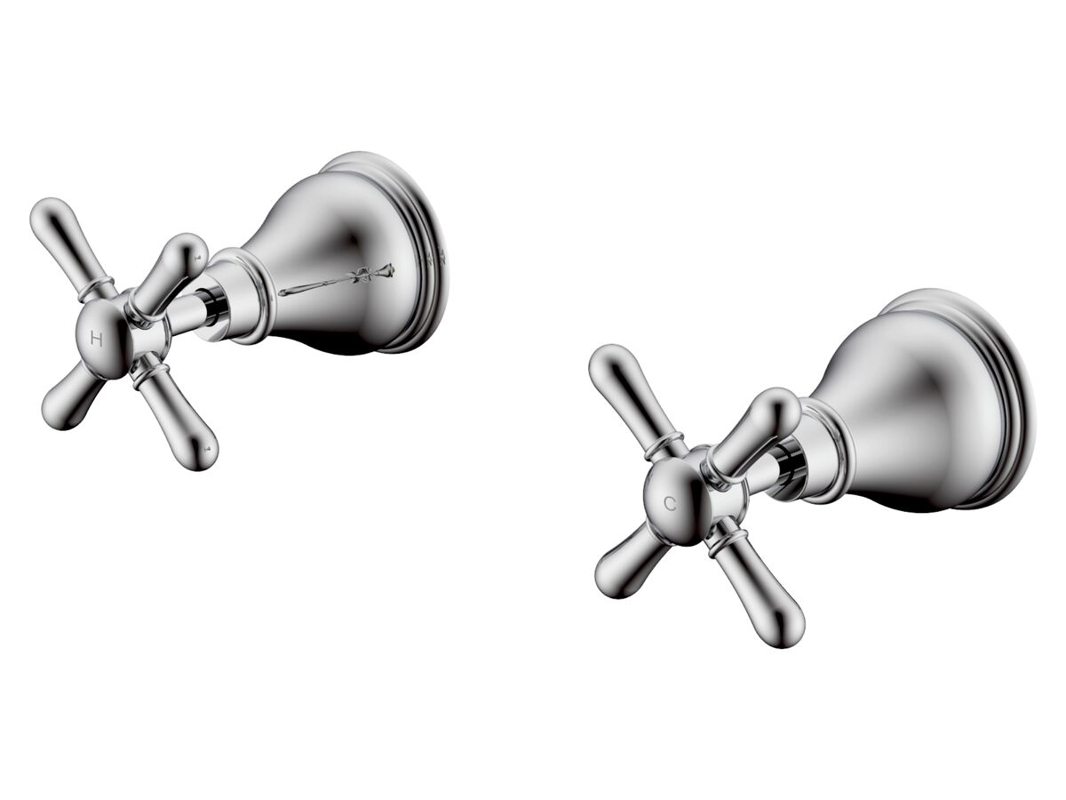 reece Milli Voir Wall Top Assemblies Cross Handles Chrome Lead Free