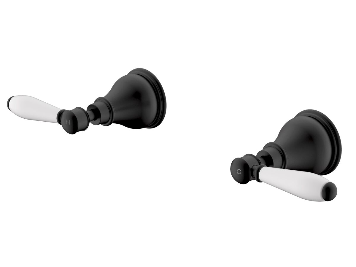 reece Milli Voir Wall Top Assemblies Lever Porcelain Handles Matte Black