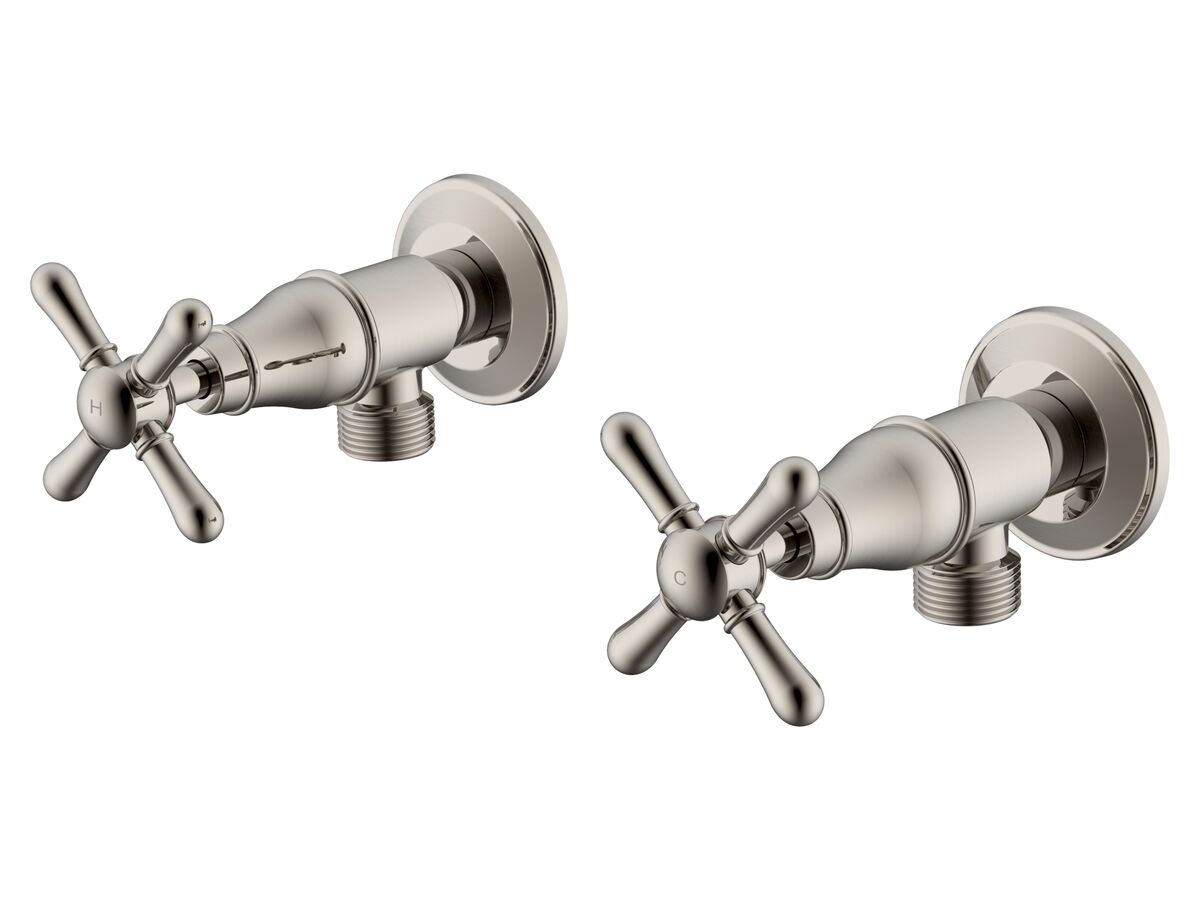 reece Milli Voir Washing Machine Stops Cross Brushed Nickel