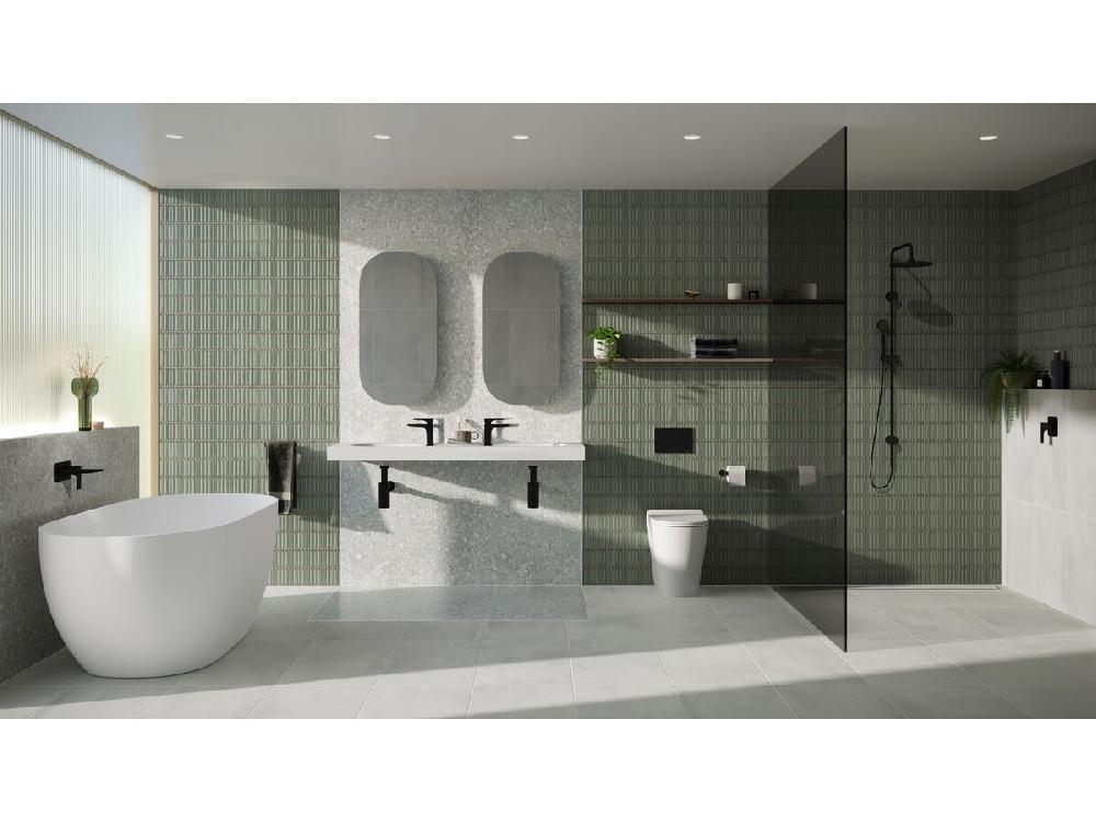 Reece Milli Zato Basin Wall Mixer Set Matte Black (5 Star)