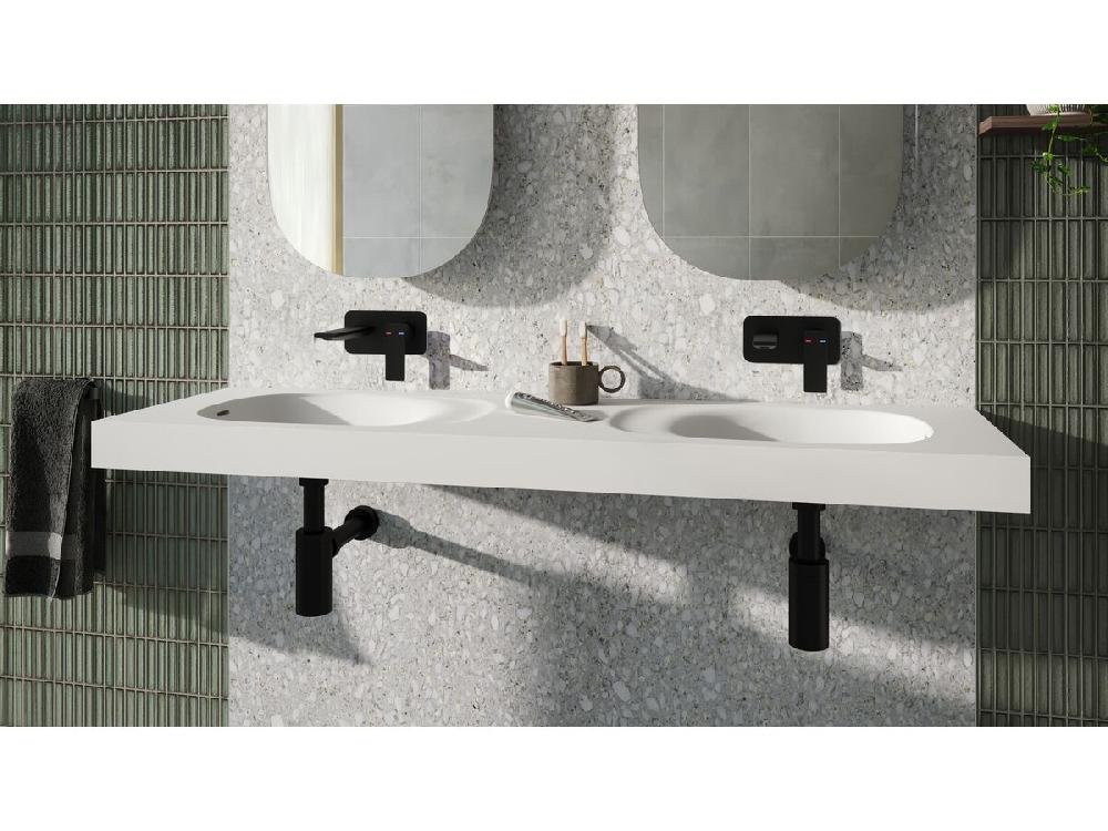 Reece Milli Zato Basin Wall Mixer Set Matte Black (5 Star)