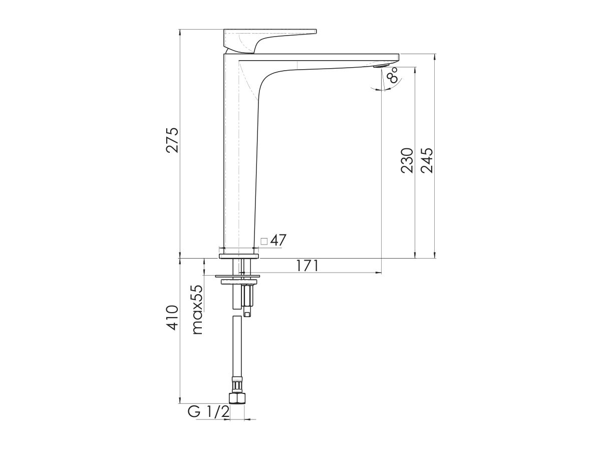 Reece Milli Zato Extended Basin Mixer Brushed Nickel (6 Star) Lead Free