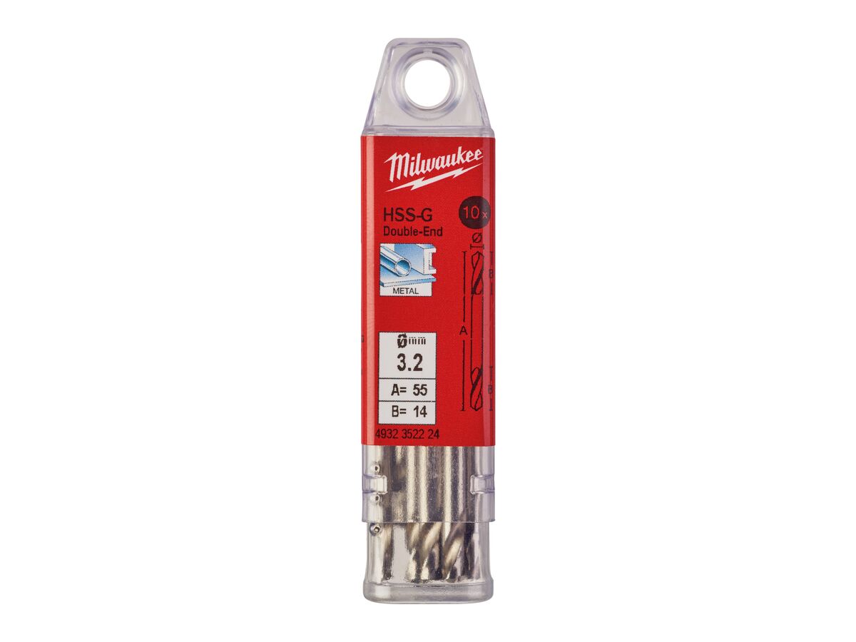 Reece Milwaukee Double Ended Drill Bit 3.2mm (10 Pack)