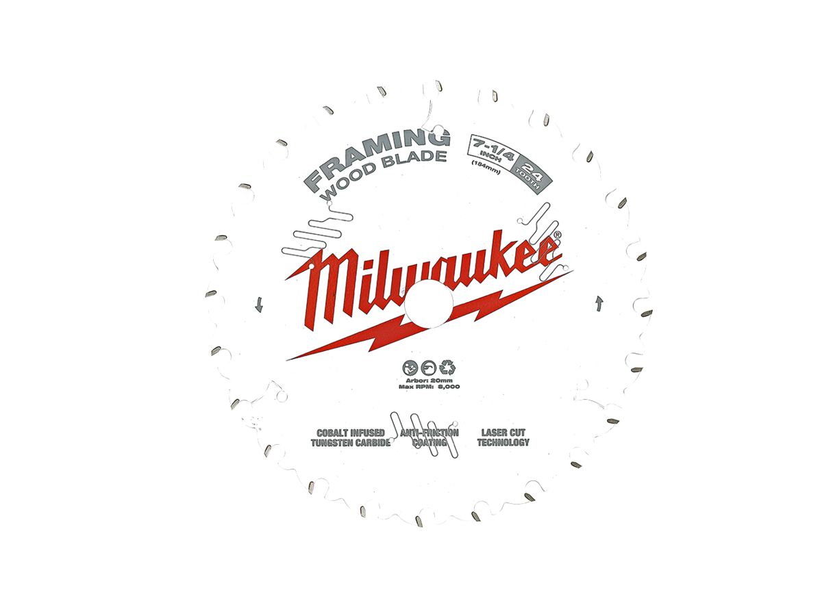 reece Milwaukee Framing Blade 7 1/4" 184mm 24T to suit Milwaukee Circular Saw