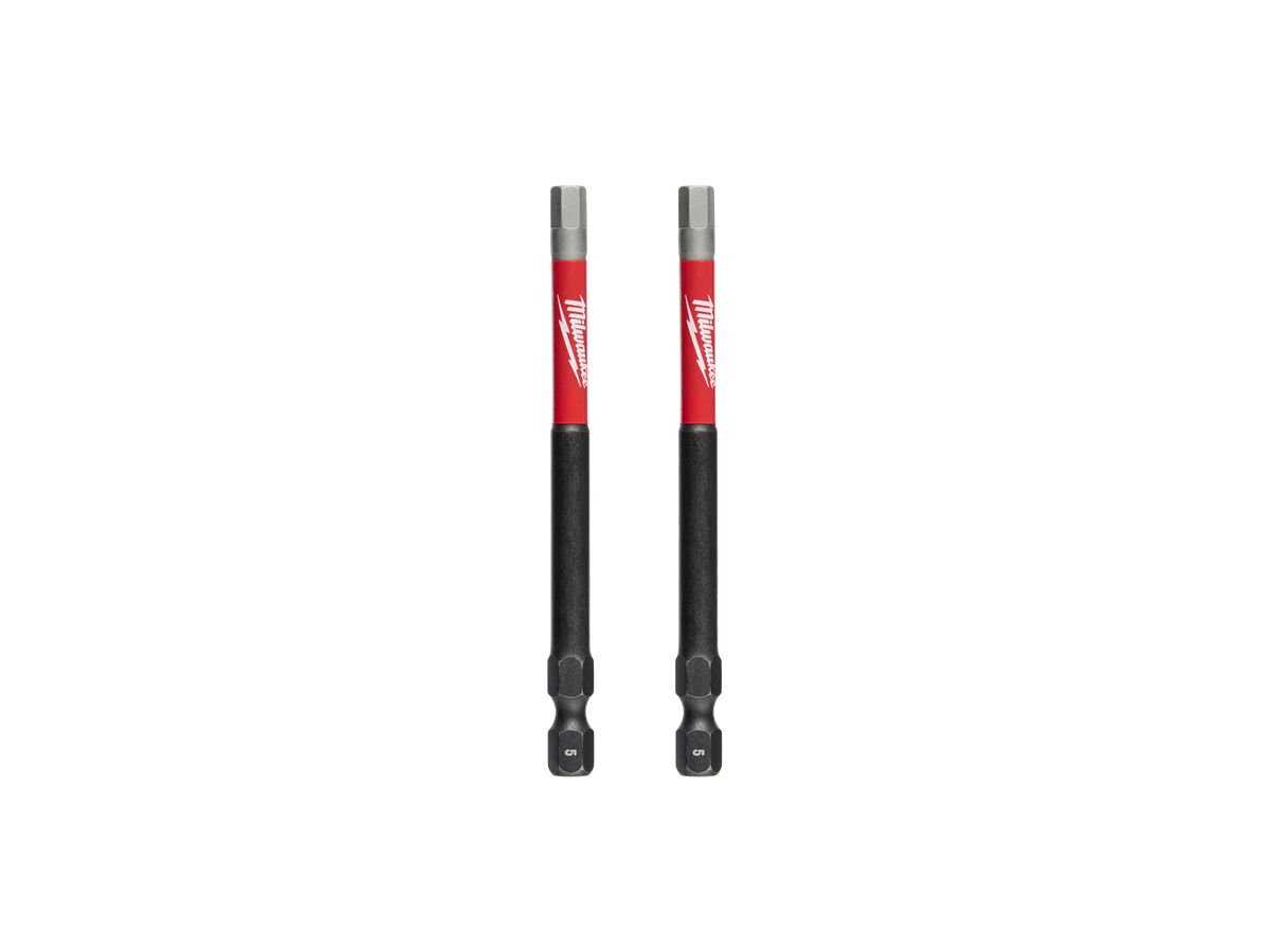reece Milwaukee SHOCKWAVE Power Bit Hex 5mm 89mm (3-1/2") 2PK