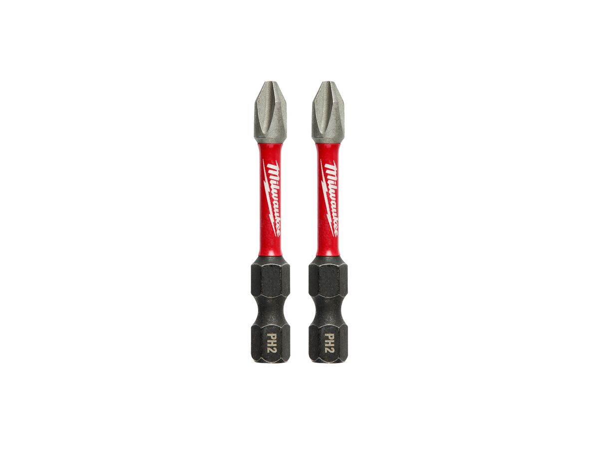 reece Milwaukee SHOCKWAVE Power Bit Phillips # 2 50mm (2") 2PK