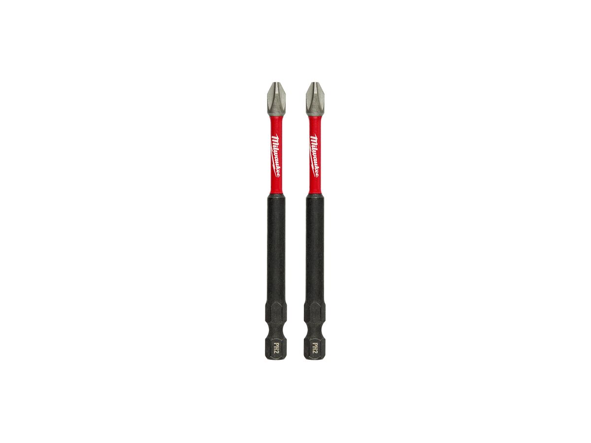 reece Milwaukee Shockwave Power Bit Phillips #2 89mm (3 1/2") 2 Pack