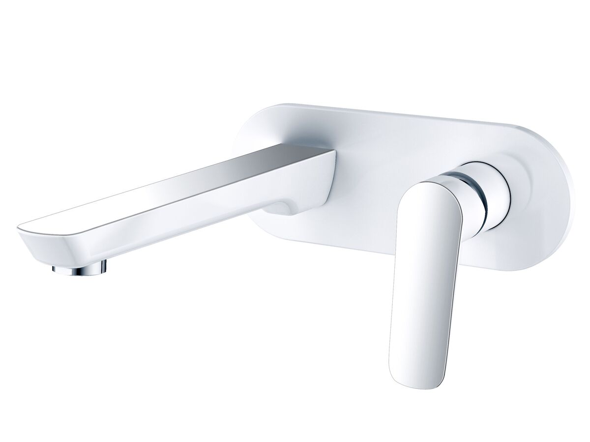 reece Mizu Bliss Wall Bath Mixer Tap Set 210mm White / Chrome