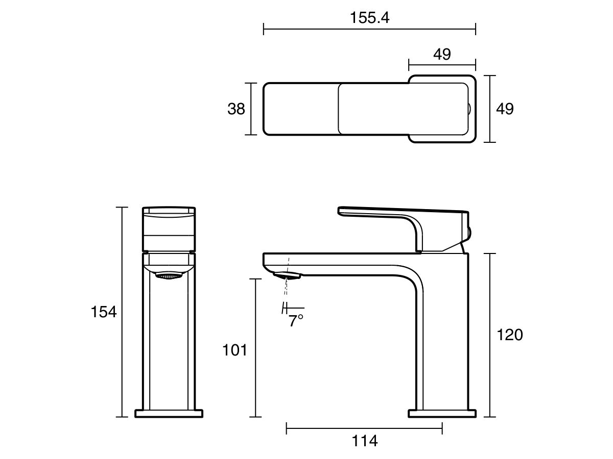 Reece Mizu Bloc Basin Mixer Brushed Nickel (6 Star) Lead Free