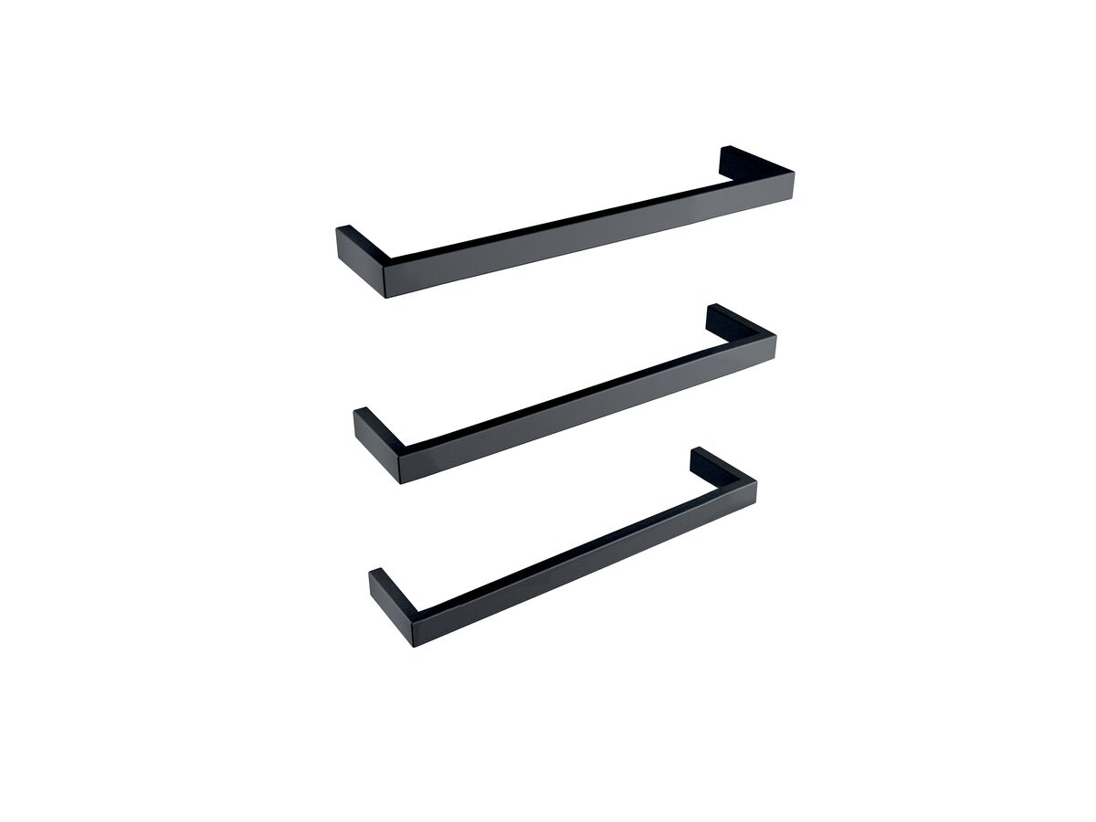 reece Mizu Bloc Heated Towel Rail 630mm (Triple Pack) Matte Black