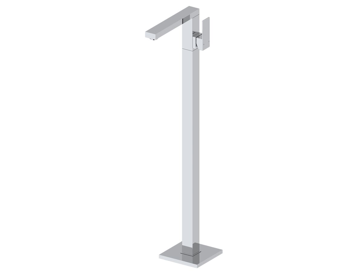 reece Mizu Bloc MK2 Floor Mount Bath Mixer Tap & Outlet Chrome