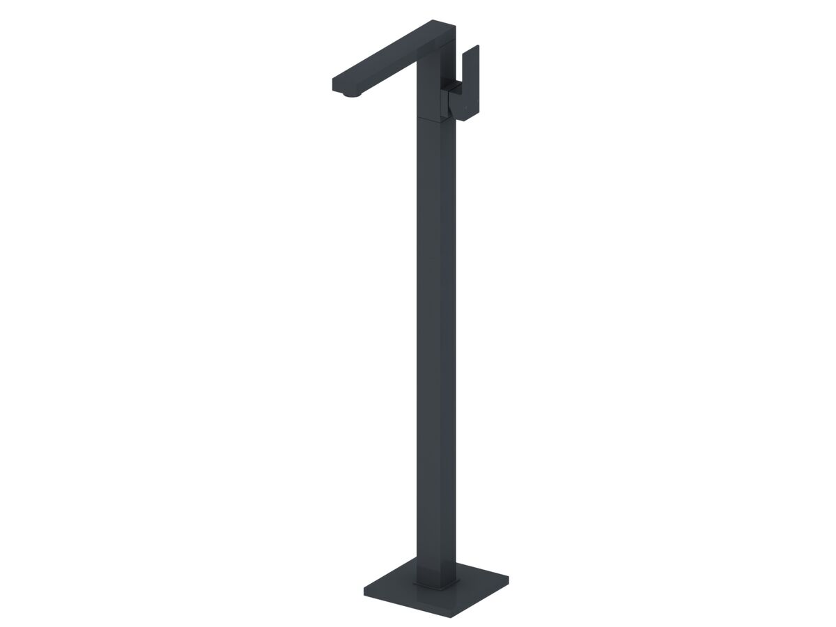 reece Mizu Bloc MK2 Floor Mount Bath Mixer Tap & Outlet Matte Black