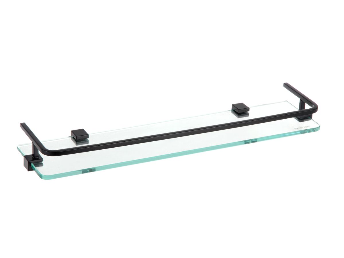 reece Mizu Bloc MK2 Glass Shelf with Rail Matte Black