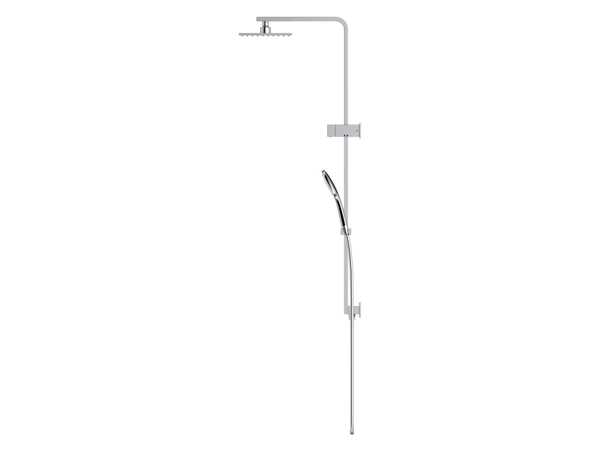 Reece Mizu Bloc MK2 Twin Rail Shower 200mm ABS Overhead With Top Rail Water Inlet Chrome (3 Star)