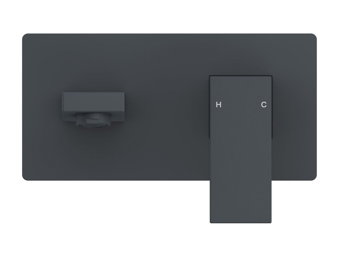 Reece Mizu Bloc MK2 Wall Bath Mixer Tap Set Matte Black