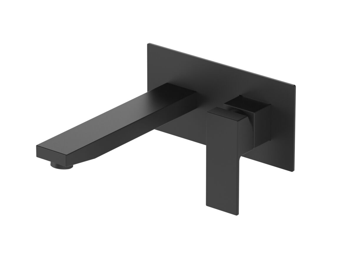 reece Mizu Bloc MK2 Wall Bath Mixer Tap Set Matte Black