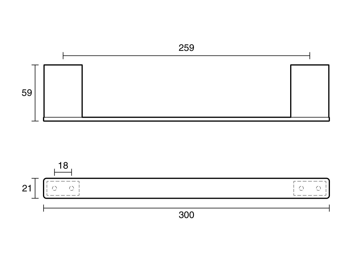 Reece Mizu Bloc Single Towel Rail 300mm Brushed Nickel