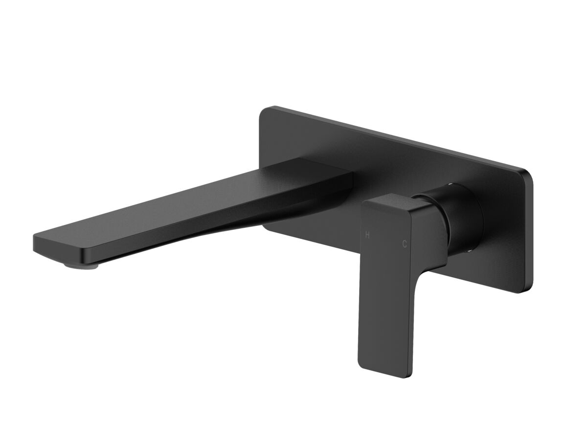 Reece Mizu Bloc Wall Basin/Bath Mixer Set Trimset Matte Black (6 Star) Lead Free