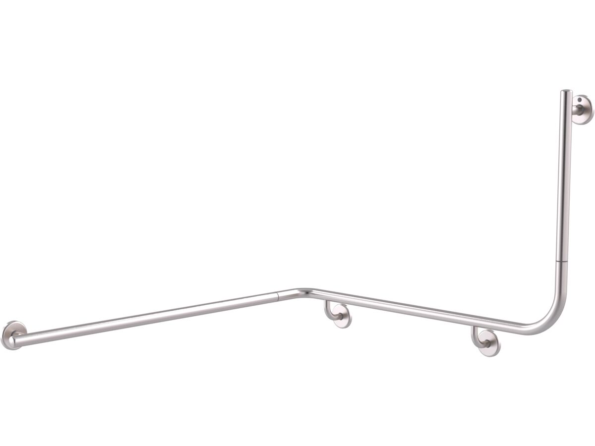 reece Mizu Drift 1110 x 1030 x 600 x 90 Degree Accessible Grab Rail Modular Left Hand Brushed Stainless Steel