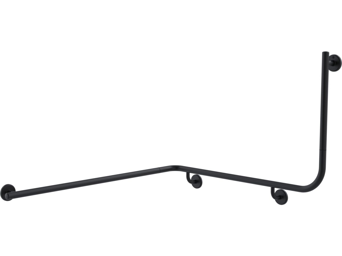 reece Mizu Drift 1110 x 1030 x 600 x 90 Degree Accessible Grab Rail Modular Left Hand Matte Black