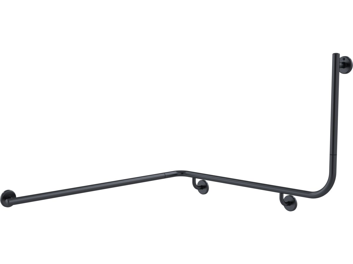 reece Mizu Drift 1110 x 1030 x 600 x 90 Degree Accessible Grab Rail Modular Left Hand Brushed Gunmetal