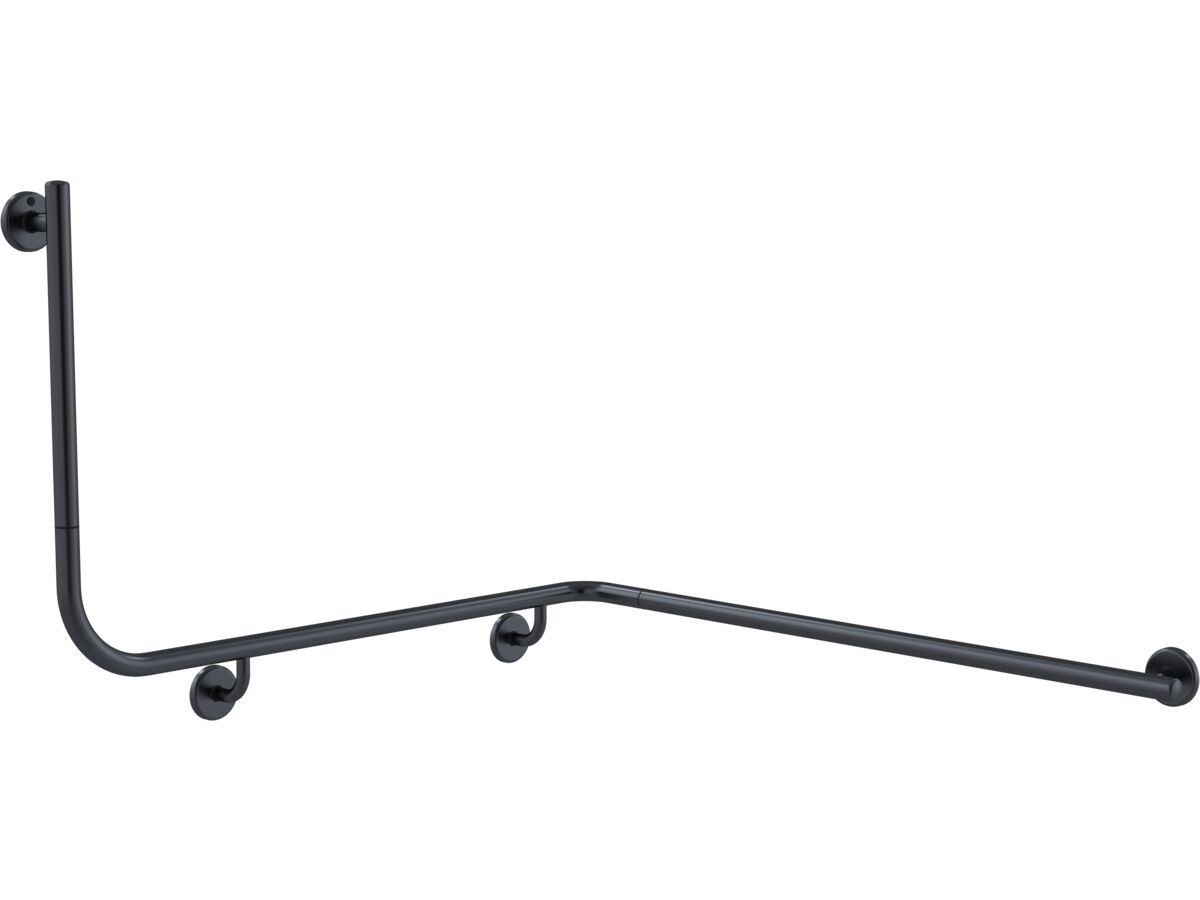 reece Mizu Drift 1110 x 1030 x 600 x 90 Degree Accessible Grab Rail Modular Right Hand Brushed Gunmetal