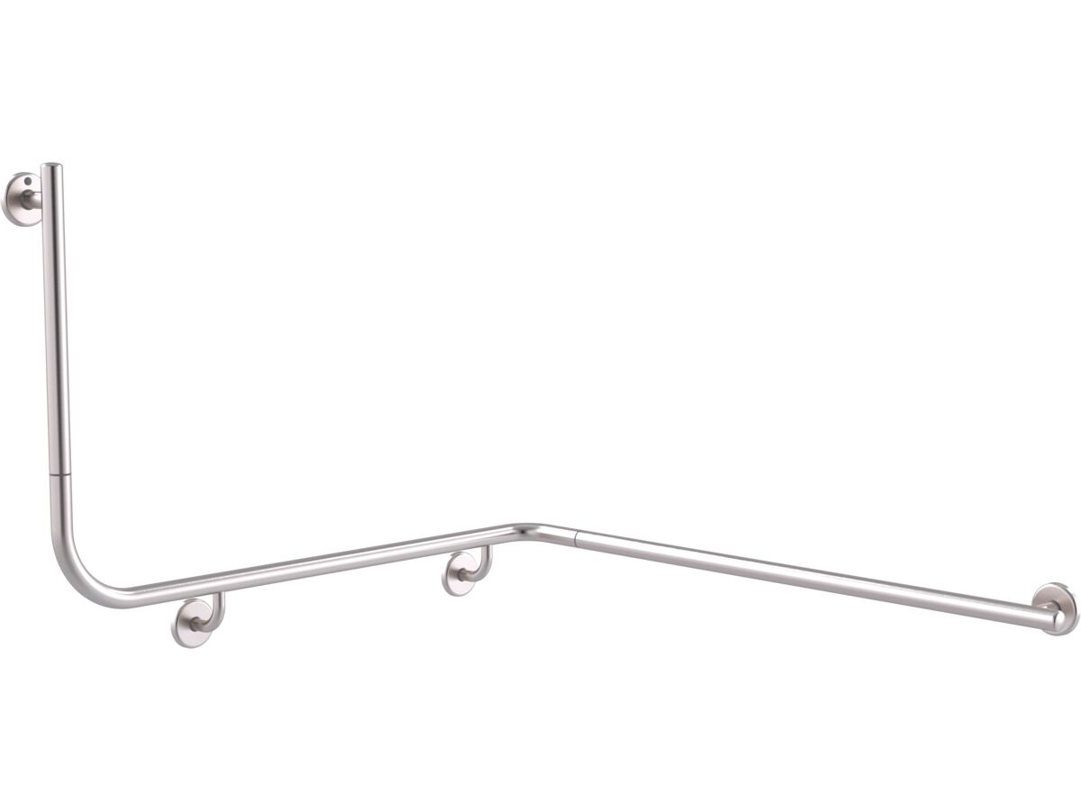 reece Mizu Drift 1110 x 1030 x 600 x 90 Degree Accessible Grab Rail Modular Right Hand Brushed Stainless Steel