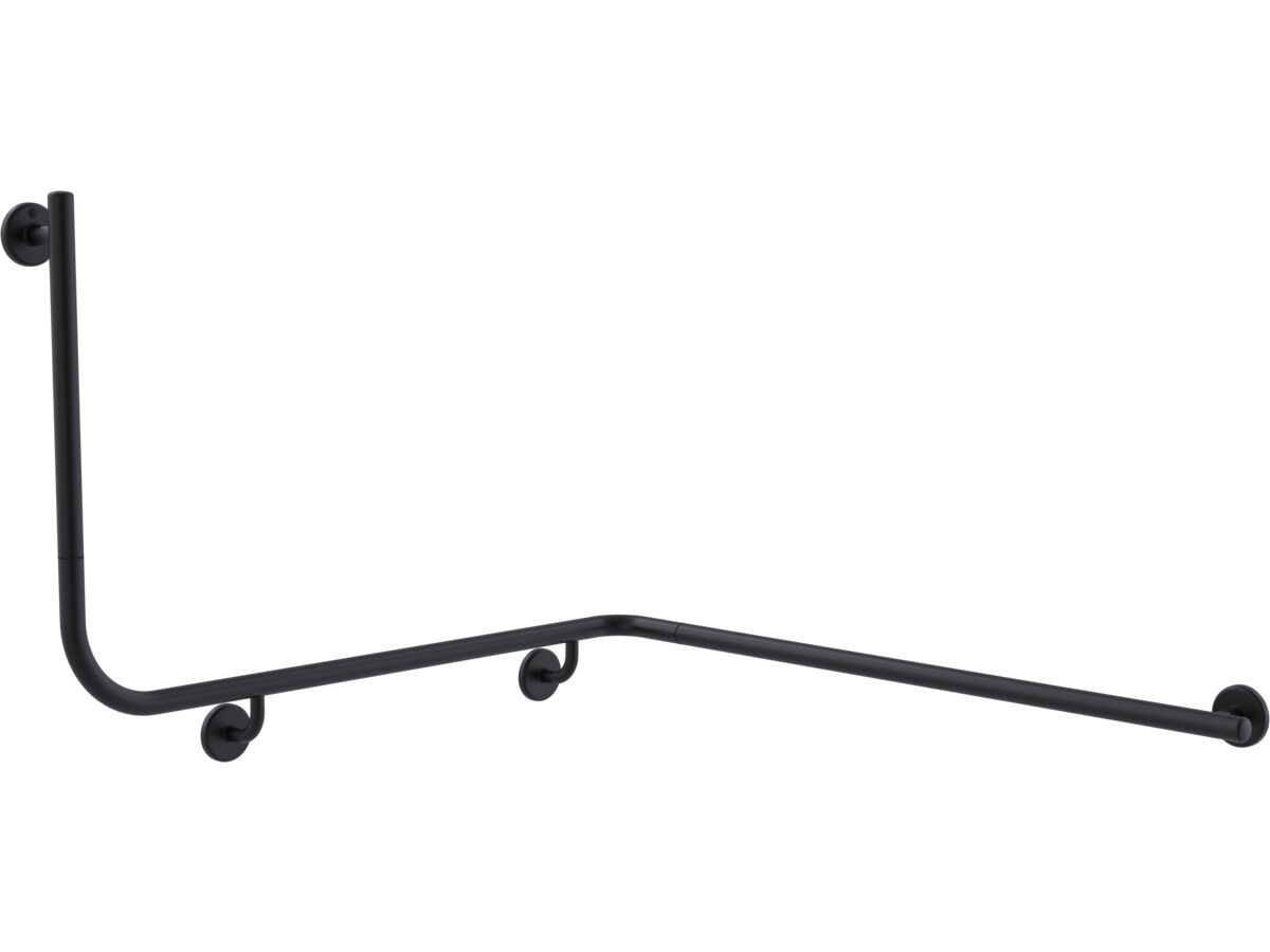 reece Mizu Drift 1110 x 1030 x 600 x 90 Degree Accessible Grab Rail Modular Right Hand Matte Black