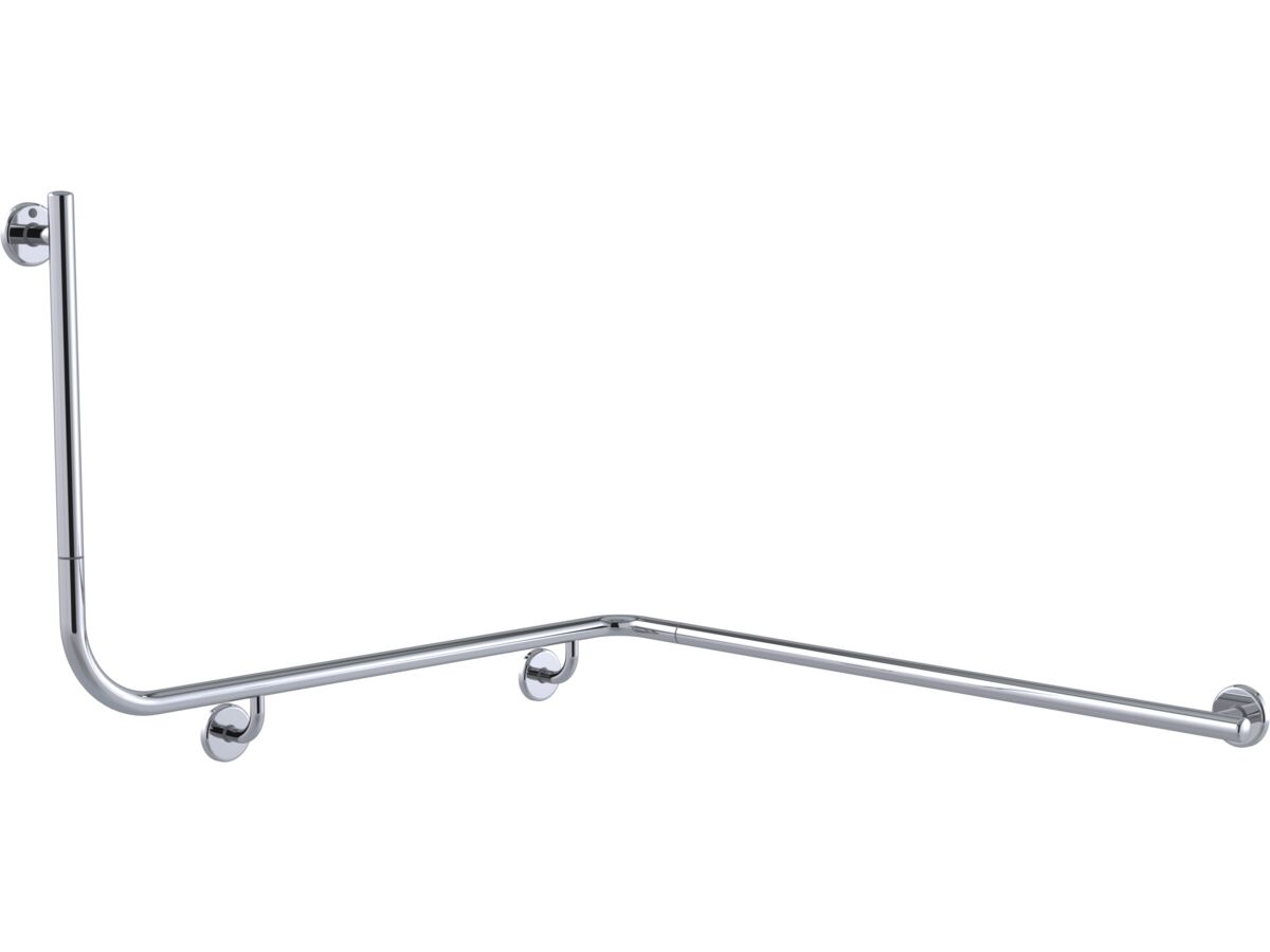 reece Mizu Drift 1110 x 1030 x 600 x 90 Degree Accessible Grab Rail Modular Right Hand Polished Stainless Steel