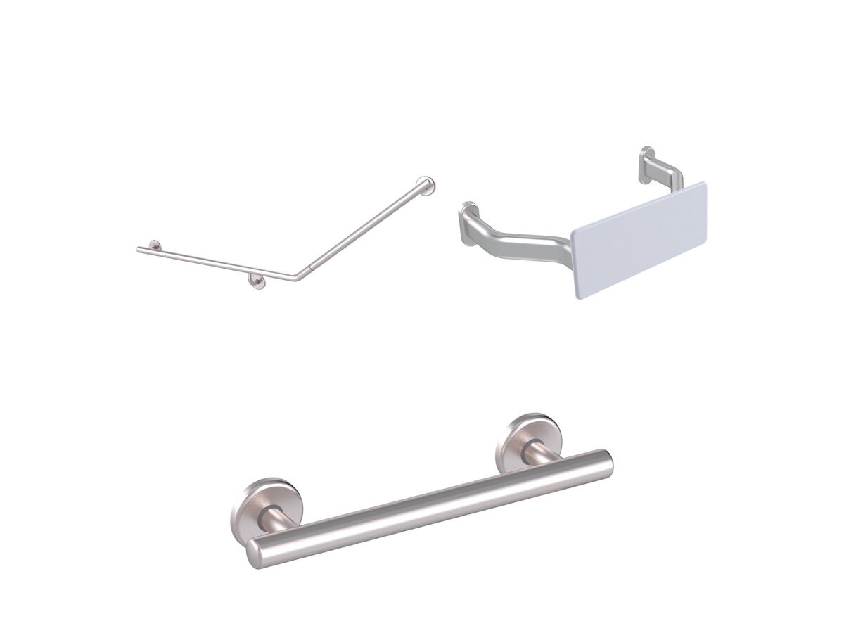 reece Mizu Drift 40 Degree Accessible WC Kit Left Hand Brushed Stainless Steel