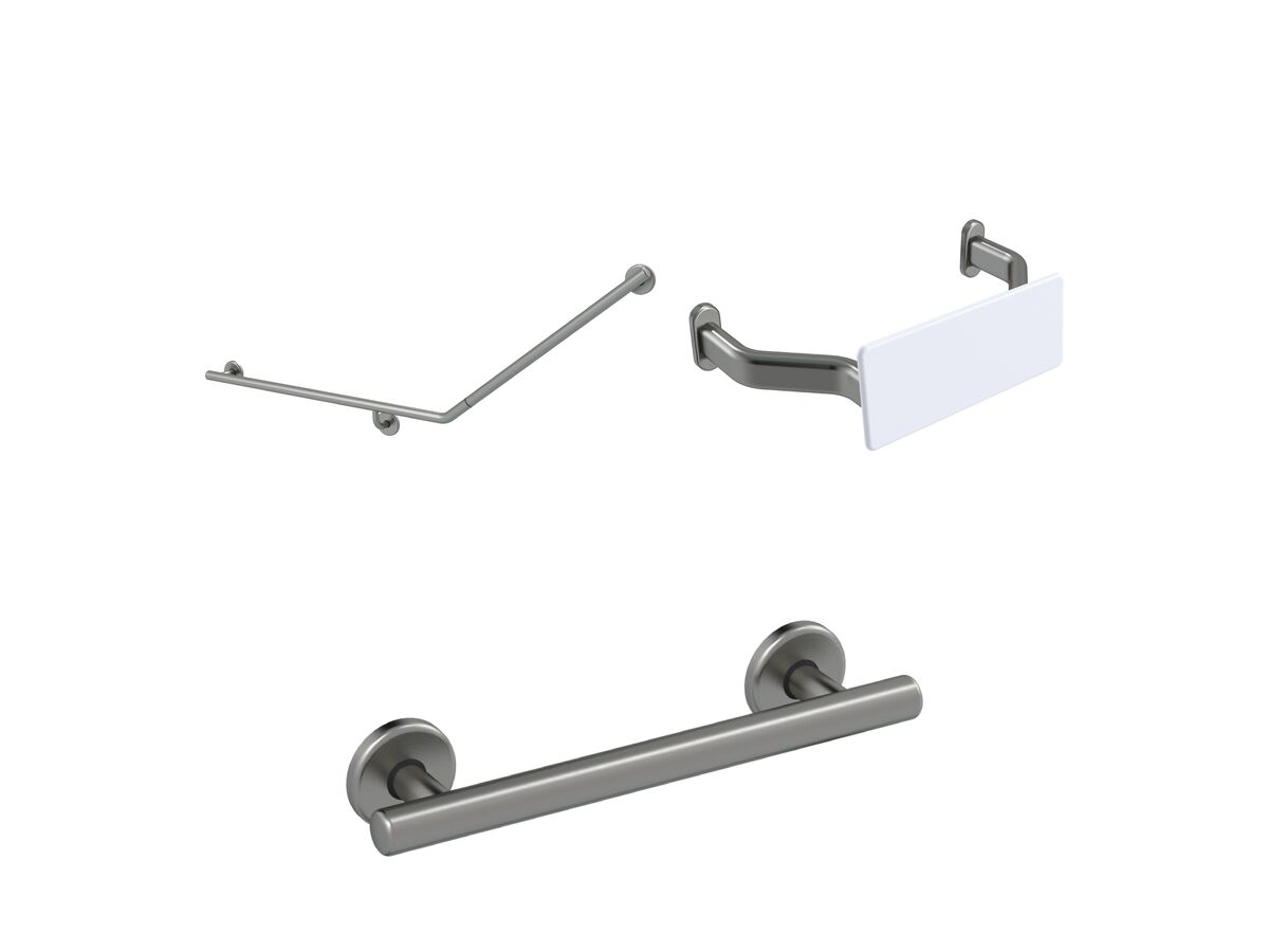 reece Mizu Drift 40 Degree Accessible WC Kit Left Hand Brushed Gunmetal