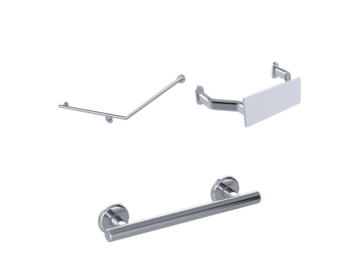 reece Mizu Drift 40 Degree Accessible WC Kit Left Hand Polished Stainless Steel